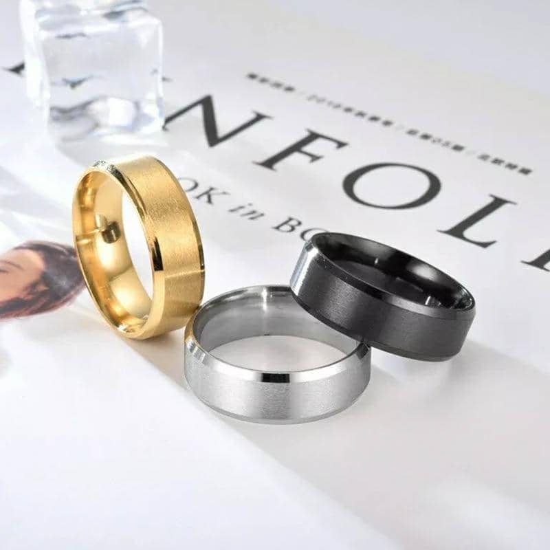 Titanium Stainless Steel 8mm Brushed Wedding Band Ring - US Size 10 - view 5