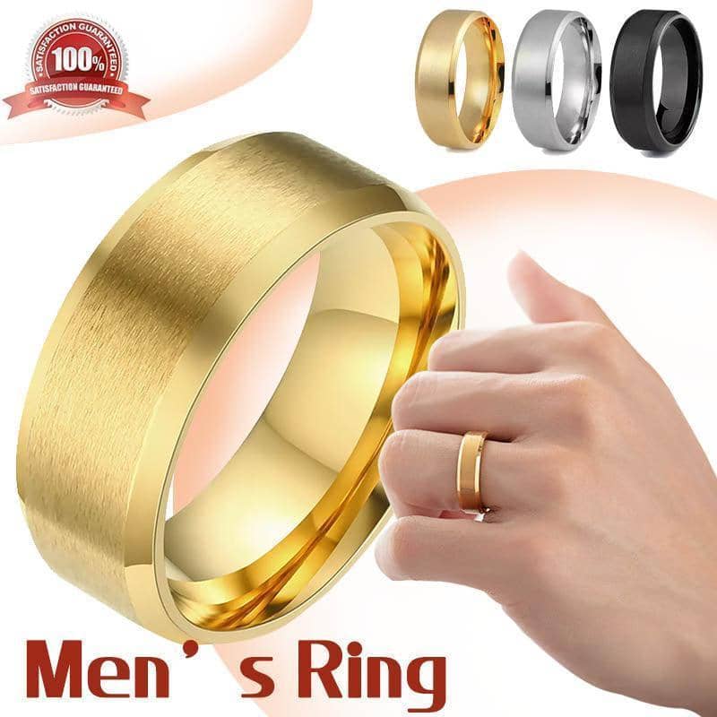 Titanium Stainless Steel Wedding Band Ring, 8mm Brushed Finish - Silver, Size 7 - view 2