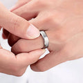 Titanium Stainless Steel Wedding Band Ring, 8mm Brushed Finish - Silver, Size 7 - view 3