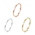 Titanium Steel Bracelet with Cubic Zirconia - Gold - view 3