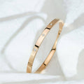 Titanium Steel Bracelet with Cubic Zirconia - Rose Gold - view 4