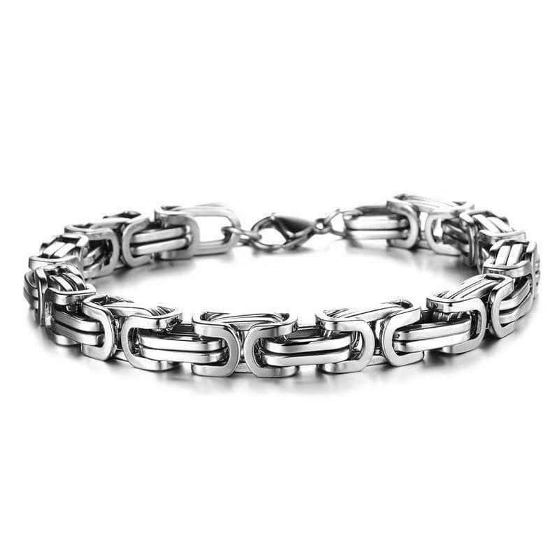 Titanium Steel Link Chain Bracelet for Men with Lobster Clasp - 19 cm - view 3