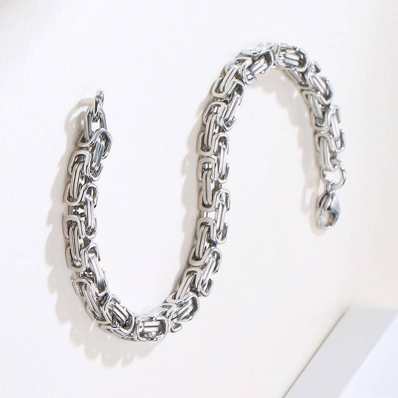 Titanium Steel Link Chain Bracelet for Men with Lobster Clasp - 19 cm - view 4