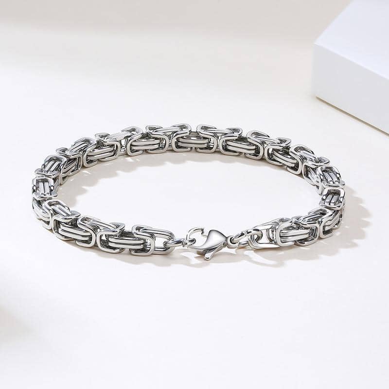 Titanium Steel Link Chain Bracelet for Men with Lobster Clasp - 19 cm - view 5