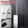 Toilet Brush and Holder Set, Stainless Steel Bathroom Cleaning Tool - Round - view 2