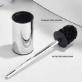 Toilet Brush and Holder Set, Stainless Steel Bathroom Cleaning Tool - Round - view 5