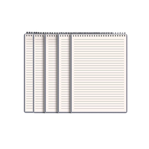 Top Flip Coil Lined Notebooks, Pack of 5 - A5 (14.2 x 20.2 cm)