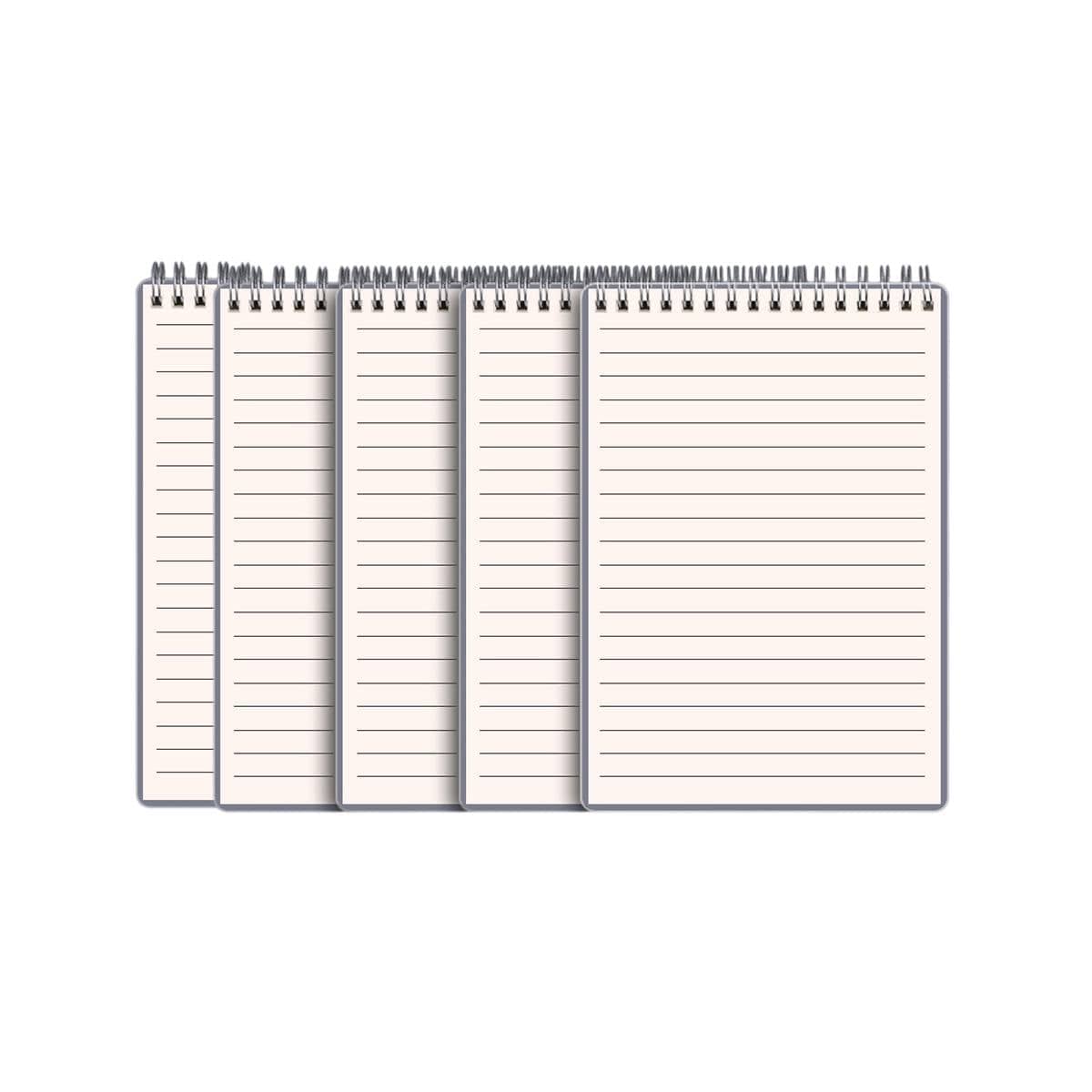 Top Flip Coil Lined Notebooks, Pack of 5 - A6 (10.5 x 14.5 cm)
