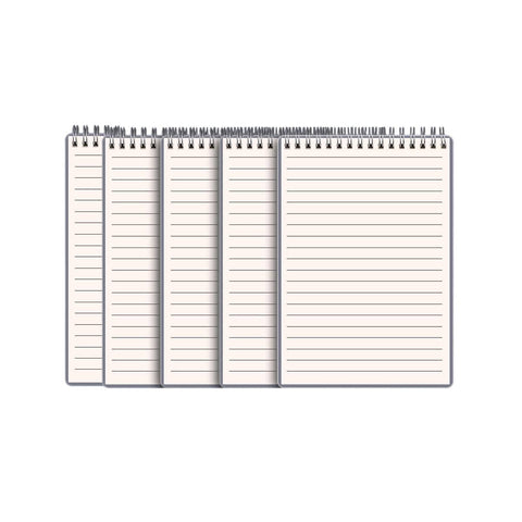 Top Flip Coil Lined Notebooks, Pack of 5 - A6 (10.5 x 14.5 cm)