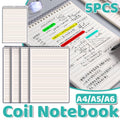 Top Flip Coil Lined Notebooks, Pack of 5 - A6 (10.5 x 14.5 cm) - view 2