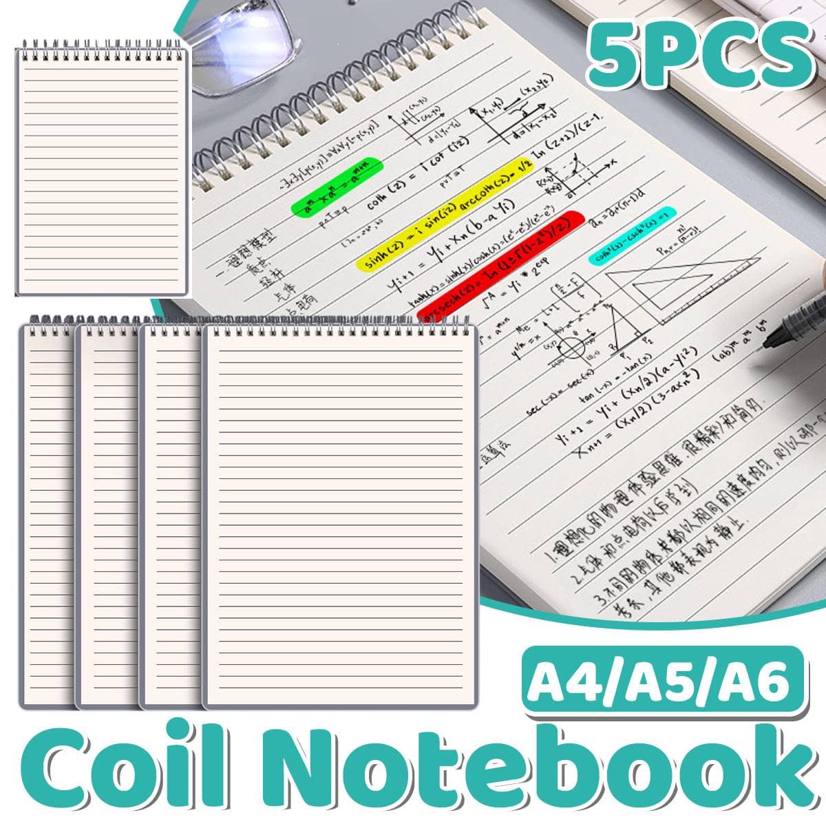 Top Flip Coil Lined Notebooks, Pack of 5 - A6 (10.5 x 14.5 cm) - view 2