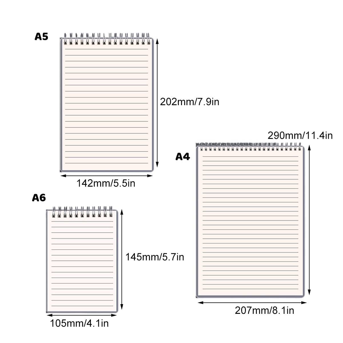 Top Flip Coil Lined Notebooks, Pack of 5 - A6 (10.5 x 14.5 cm) - view 4