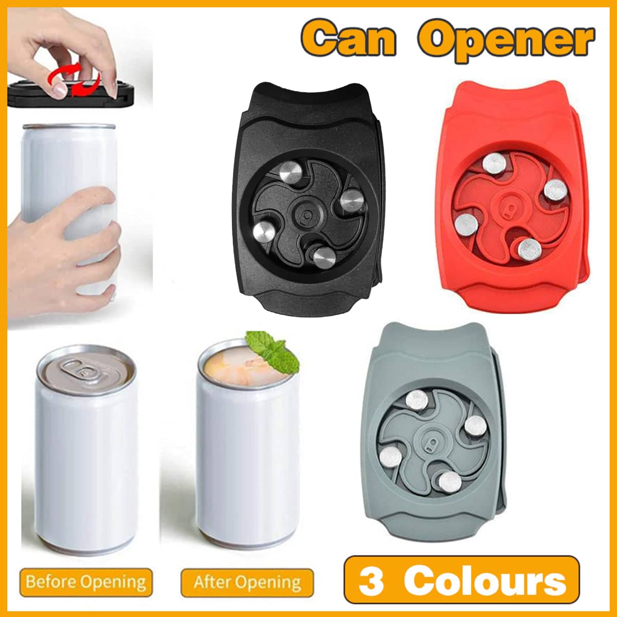 Topless Can Opener Manual Kitchen Tool - Grey - view 2