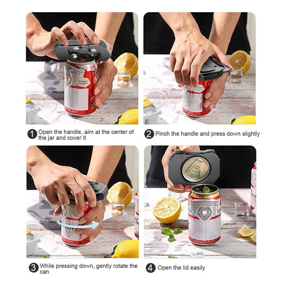 Topless Can Opener Manual Kitchen Tool - Grey - view 5