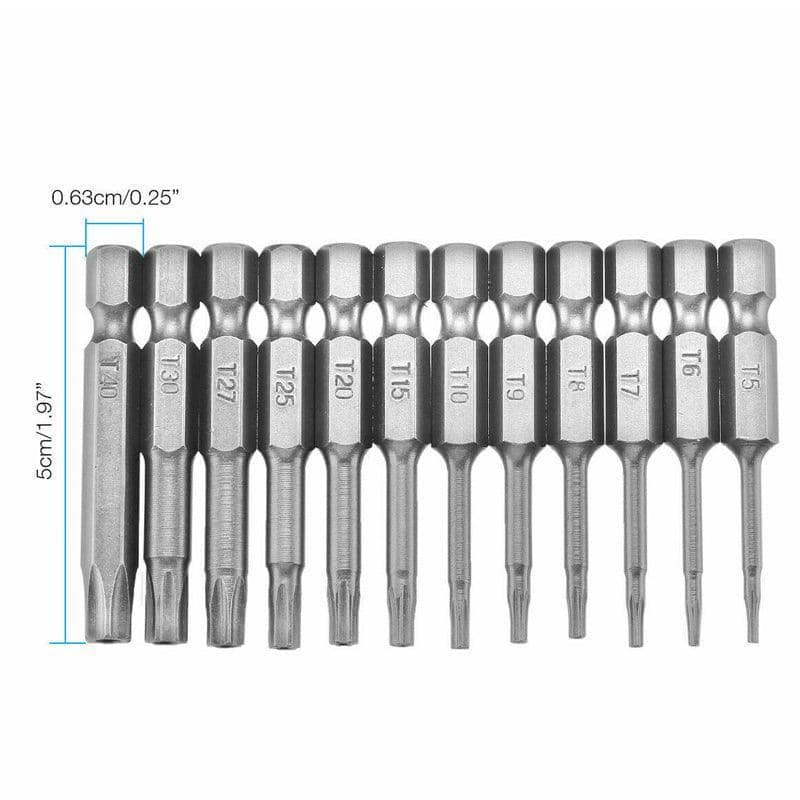 Torx Screwdriver Bit Set, S2 Steel, 50 mm, Pack of 12 - view 3