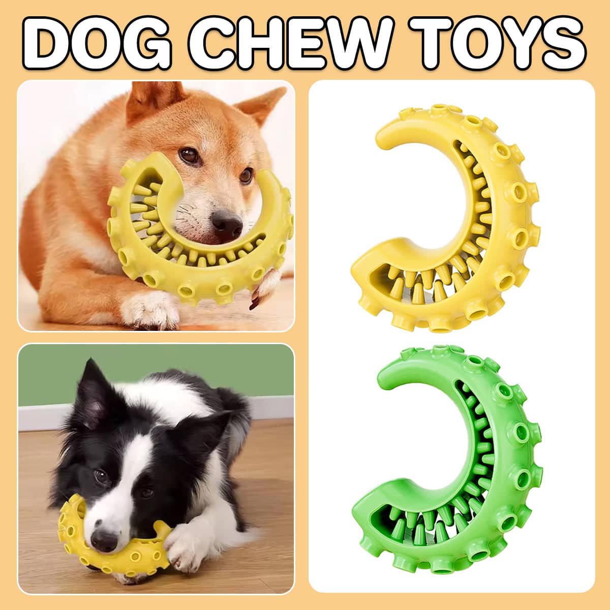 TPR Dog Chew Toy with Irregular Texture for Teeth Grinding and Bite Resistance - Green - view 2