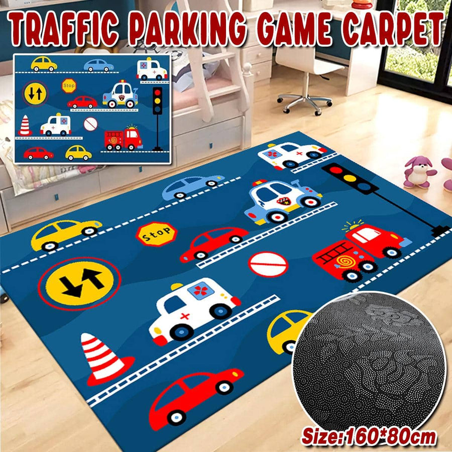 Traffic Road Play Mat for Kids Playroom, 160 x 80 cm Non-Slip Rug