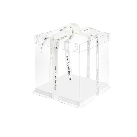 Transparent Cake Box for Birthday Cakes - 4 Inch (10.2cm), Double, Pack of 20
