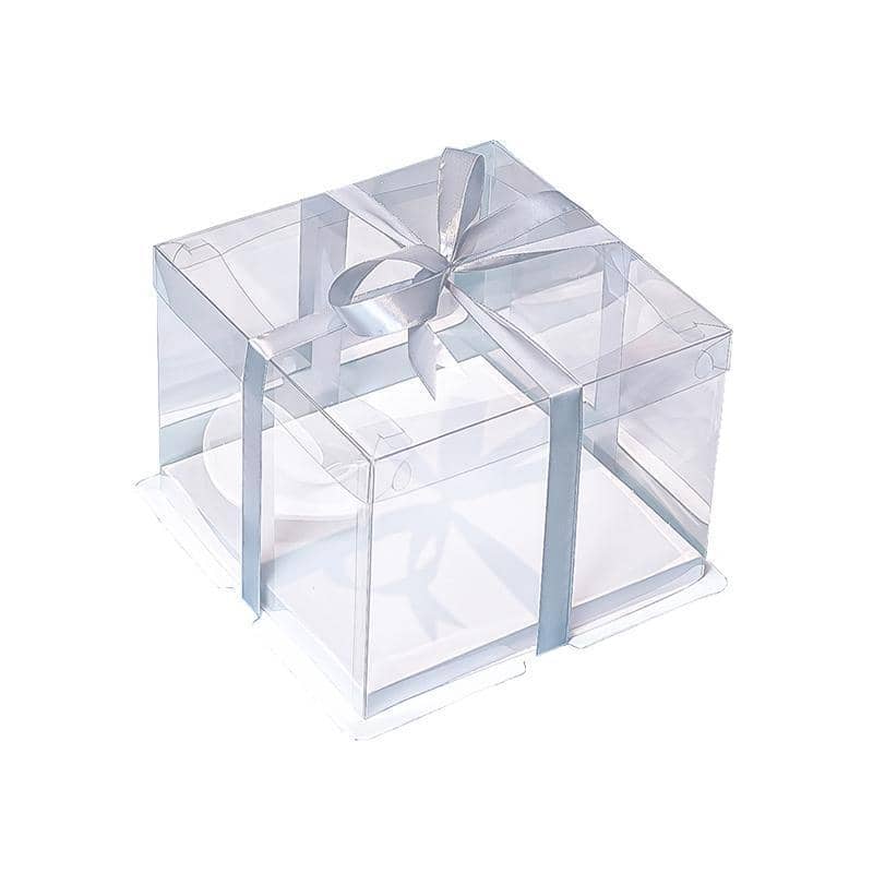 Transparent Cake Box for Birthday Cakes - 8 Inch (20.3cm), Single, Pack of 20