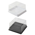 Transparent Disposable Cake Box 12 x 12 x 6.5 cm, Pack of 50 - Black - view 3