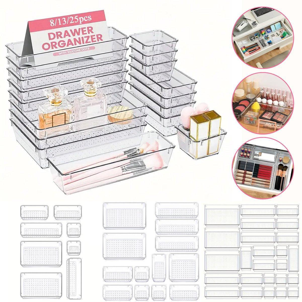 Transparent Drawer Organisers, Stackable Plastic - Pack of 25 - view 10