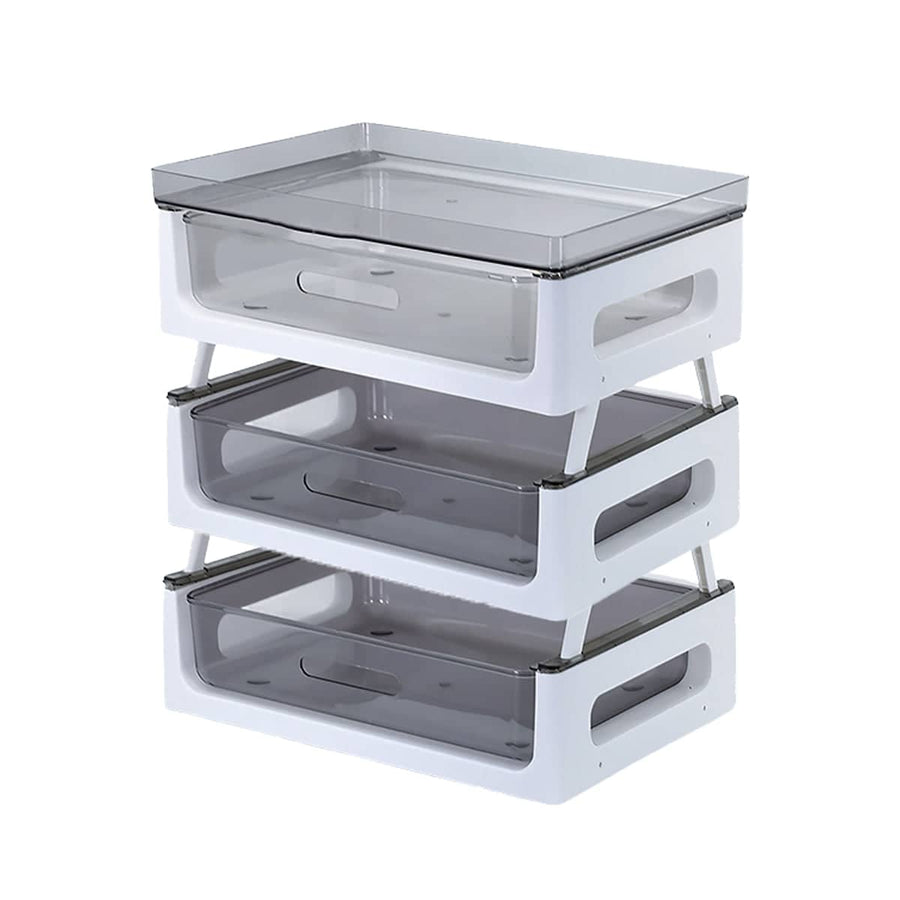 Transparent Drawer Storage Rack for Desk and Kitchen - 3-Layer