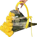 Transparent Flower Handbag Clear PET Bouquet Holder Gift Bag for Events, Pack of 10 - Heart Shape