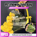 Transparent Flower Handbag Clear PET Bouquet Holder Gift Bag for Events, Pack of 10 - Square Tote - view 2