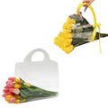 Transparent Flower Handbag Clear PET Bouquet Holder Gift Bag for Events, Pack of 10 - Square Tote - view 3
