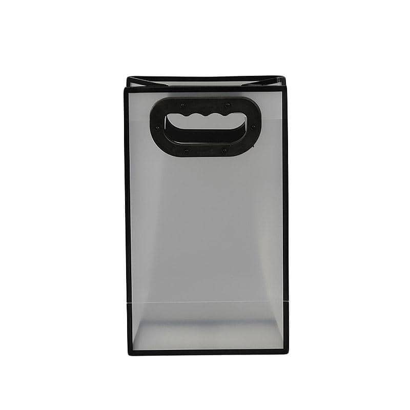 Transparent Frosted PVC Gift Tote Bags - Black, 12 x 22 x 10 cm, Pack of 25