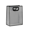 Transparent Frosted PVC Gift Tote Bags - Black, 21 x 27 x 11 cm, Pack of 25