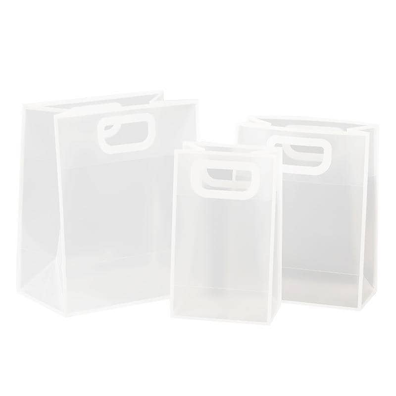 Transparent Frosted PVC Gift Tote Bags - Black, 21 x 27 x 11 cm, Pack of 25 - view 4