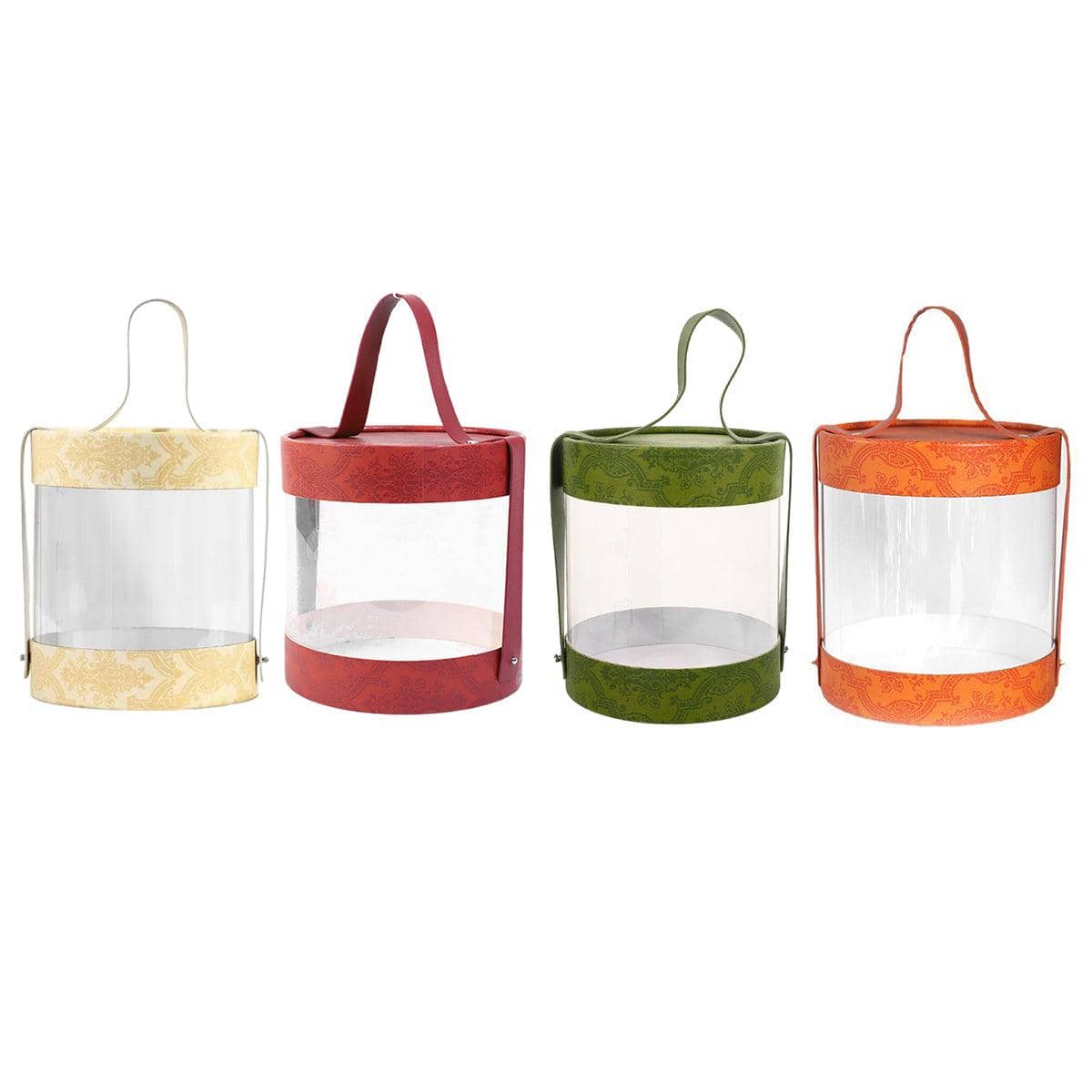 Transparent Hug Bucket Gift Boxes with Handle, Pack of 10 Dessert and Candy Boxes - Green - view 3