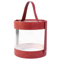 Transparent Hug Bucket Gift Boxes with Handle, Pack of 10 Dessert and Candy Boxes - Red