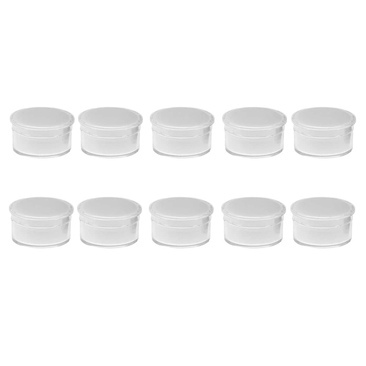 Transparent Jewellery Gem Storage Cases, Pack of 10 - White Lining