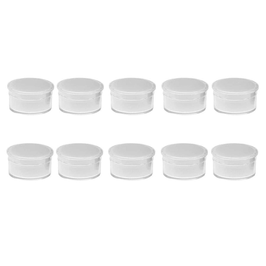Transparent Jewellery Gem Storage Cases, Pack of 10 - White Lining