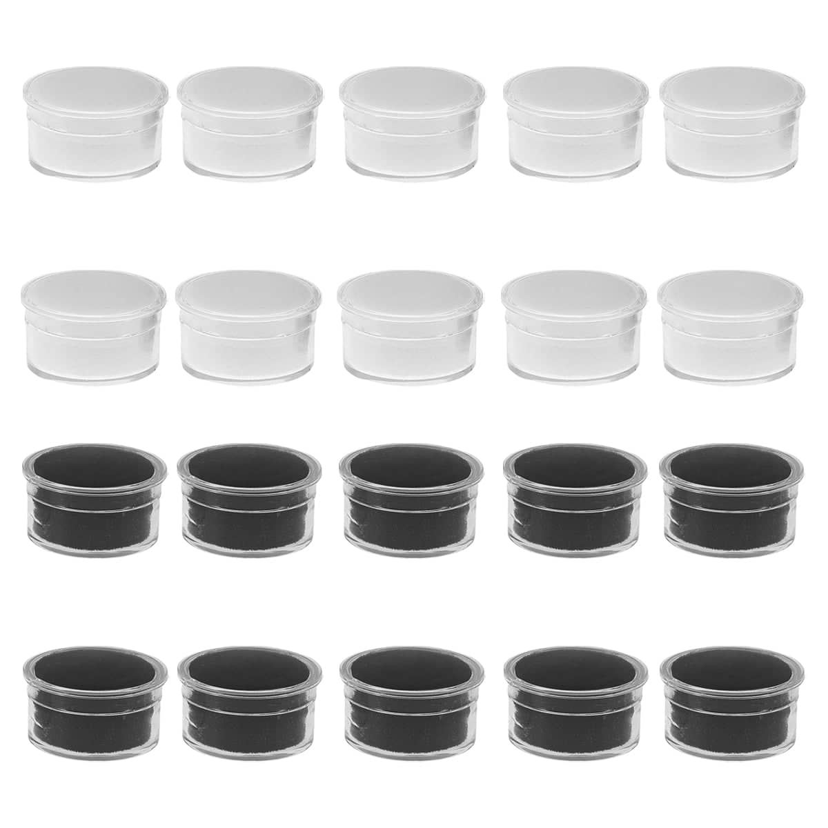 Transparent Jewellery Gem Storage Cases, Pack of 10 - White Lining - view 3