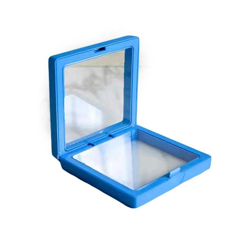 Transparent Jewellery Storage Boxes with PE Film, Pack of 10 - Blue, 11 x 11 x 2 cm