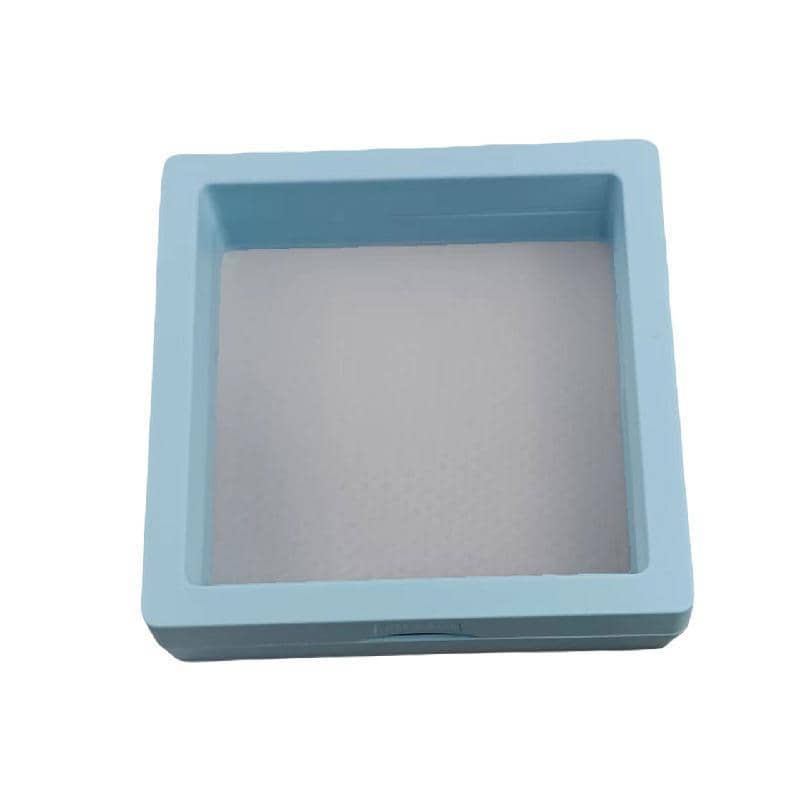 Transparent Jewellery Storage Boxes with PE Film, Pack of 10 - Light Blue, 9 x 9 x 2 cm