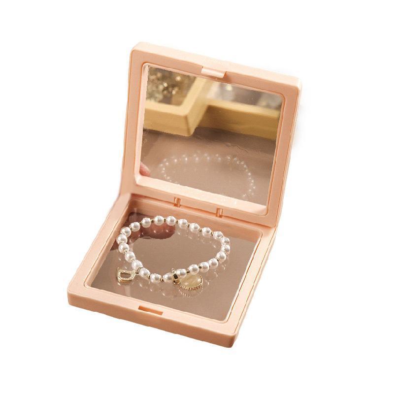 Transparent Jewellery Storage Boxes with PE Film, Pack of 10 - Peach, 11 x 11 x 2 cm