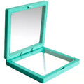 Transparent Jewellery Storage Boxes with PE Film, Pack of 10 - Turquoise, 7 x 7 x 2 cm