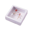 Transparent Jewellery Storage Boxes with PE Film, Pack of 10 - White, 7 x 7 x 2 cm