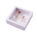 Transparent Jewellery Storage Boxes with PE Film, Pack of 10 - White, 9 x 9 x 2 cm