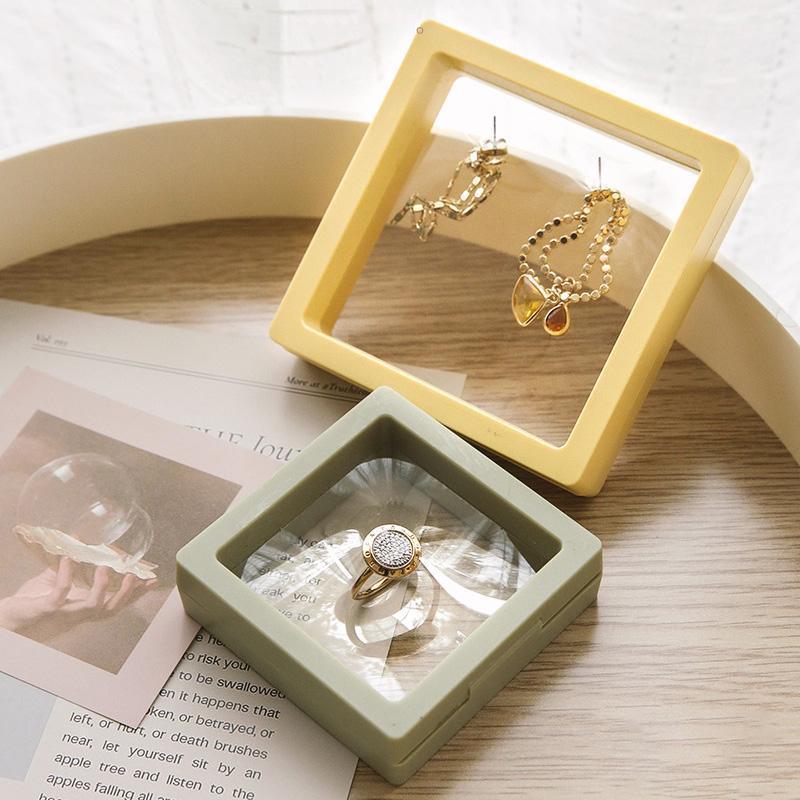 Transparent Jewellery Storage Boxes with PE Film, Pack of 10 - White, 9 x 9 x 2 cm - view 11