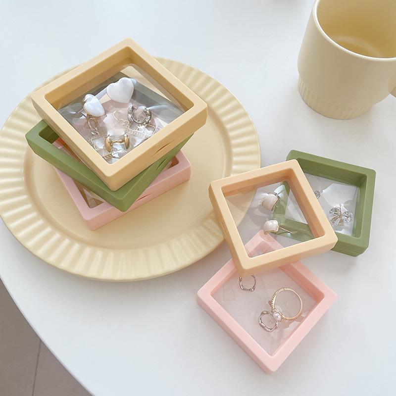 Transparent Jewellery Storage Boxes with PE Film, Pack of 10 - White, 9 x 9 x 2 cm - view 12