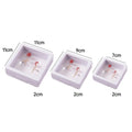 Transparent Jewellery Storage Boxes with PE Film, Pack of 10 - White, 9 x 9 x 2 cm - view 4