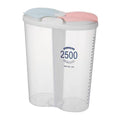 Transparent Kitchen Storage Container with Lid - 2500 ml, 2 Compartments