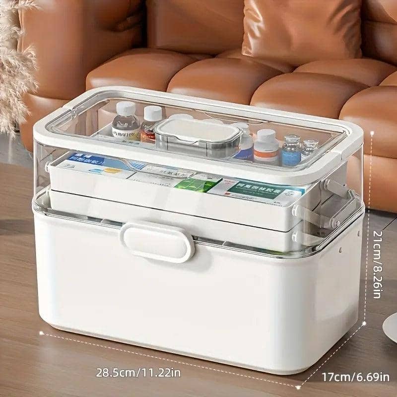 Transparent Multi-Layer First Aid and Pill Storage Box Organiser - view 3