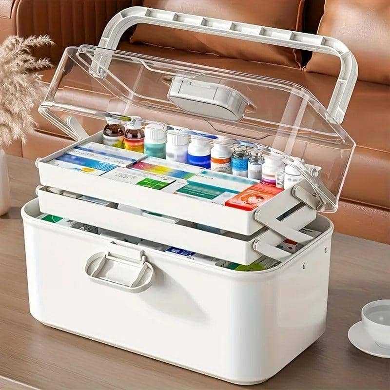 Transparent Multi-Layer First Aid and Pill Storage Box Organiser - view 4