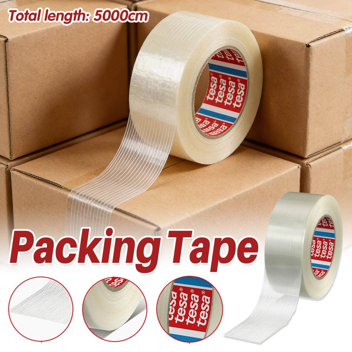 Transparent Packing Tape 2.5 cm x 50 m High Tack Abrasion Scratch Resistant